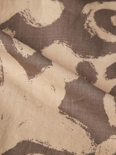 The Souled Store Oversized Shirt: Marine Men and Boys Short Sleeves Collared Neck Button Front Brown All Over Printed Cotton Oversized Shirts