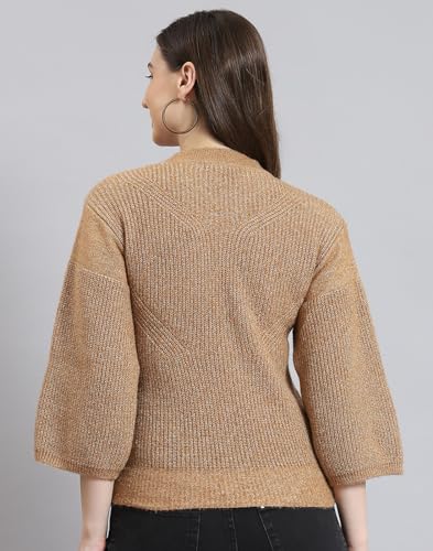 Monte Carlo Camel Self Design Sweater