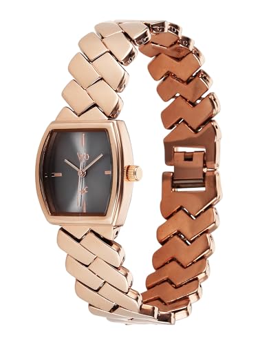 Fastrack Vyb Showstopper with Quartz Analog Grey Dial Rose Gold Alloy Strap Watch for Girls - FV60112WM02W