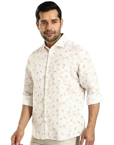 Indian Terrain Men All Over Print Off White Shirt