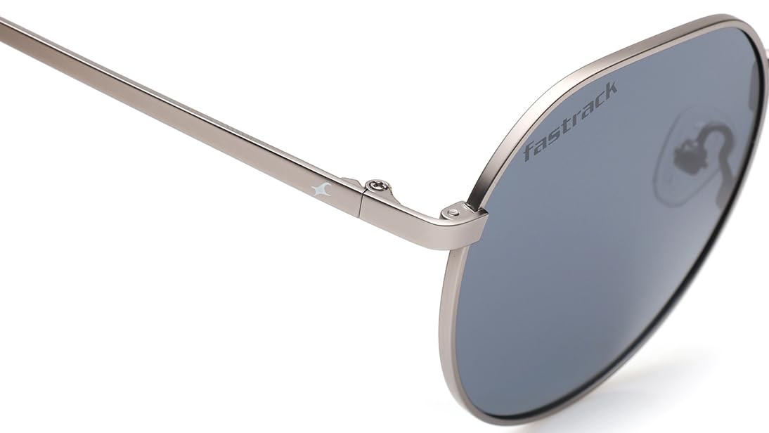 Fastrack Grey Round Metal Polarized Sunglasses for Men and Women(M286GY1PV)