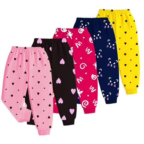 Kuchipoo Regular Fit Baby Girls Pyjamas - Pack of 5 (Multicolor, 9-10 Years, PAJ-166)