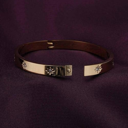 PALMONAS Floral Diamonds Bangle Bracelet for Women - Gift for Girls & Women | Waterproof & Anti-Tarnish Bangle Bracelet