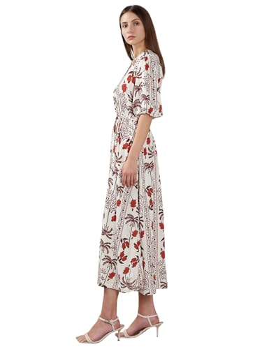 VERO MODA Women's Fit and Flare White Dress