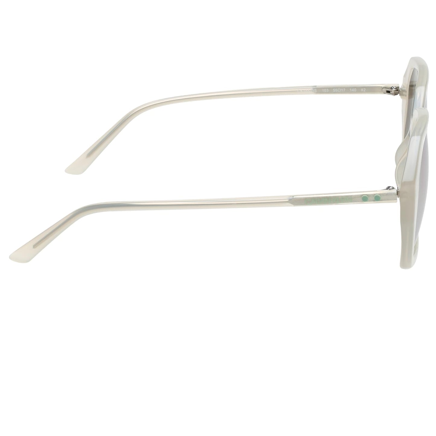 Calvin Klein|White Full-rim Oval Branded Latest and Stylish Sunglasses|100% UV Protection (UV 400) Green Reflector Mirror Lens|Women|Medium|CK 18535 103 55 S