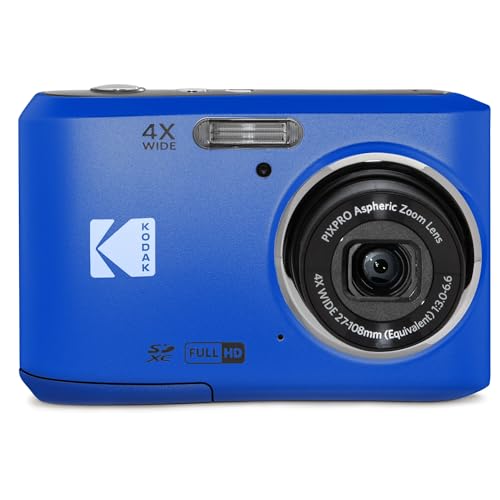 Kodak PIXPRO FZ45 Friendly Zoom 16MP Full HD Digital Camera, Bundle with 32GB Memory Card and Camera Bag, Flexible Tripod, and Card Reader (Blue)