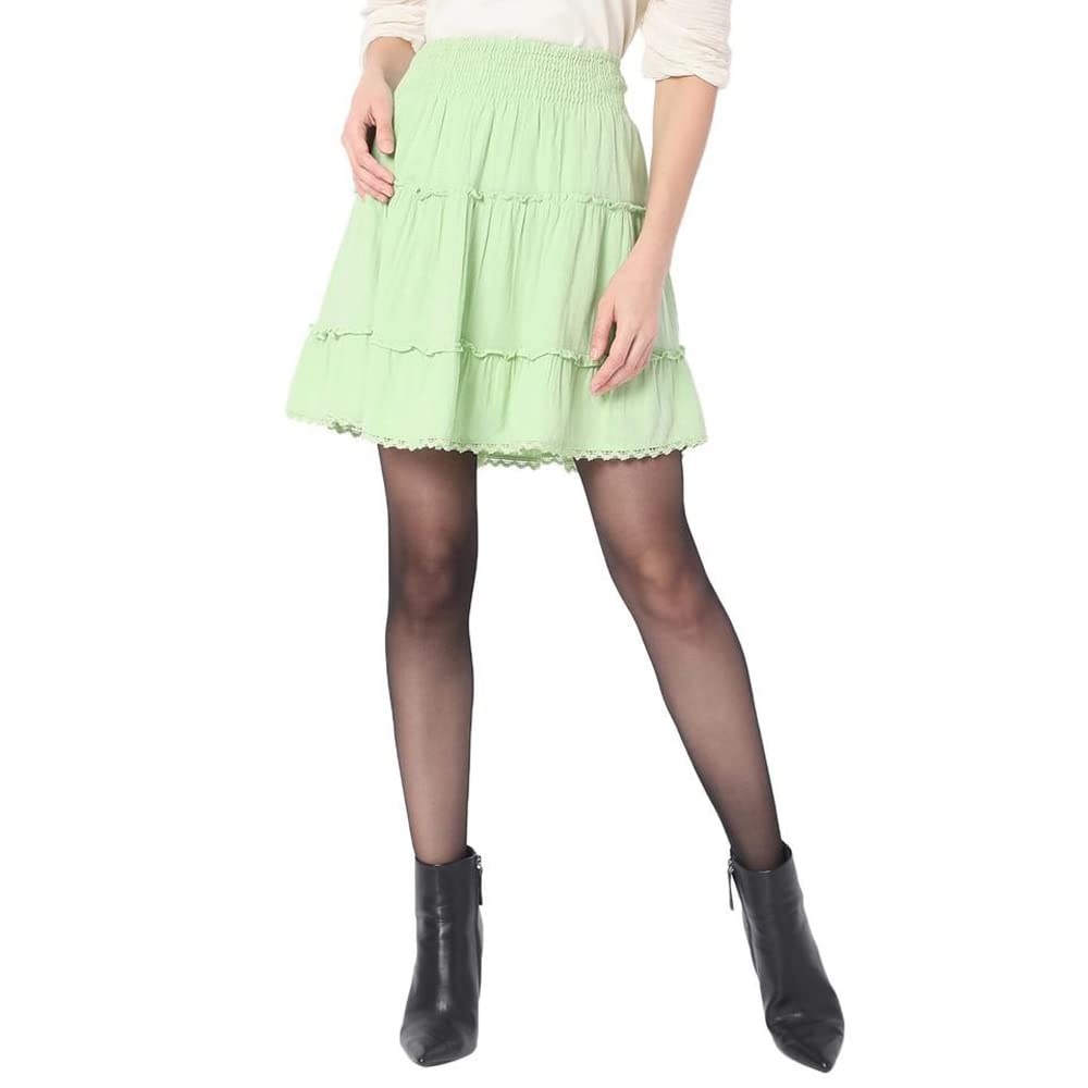 VERO MODA Regular Fit Skirt(264655802_Nile Green_S)