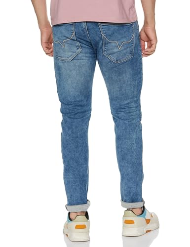 Pepe Jeans Men Low Rise Slim Jeans (PM207714S571_Meduim Blue, 32