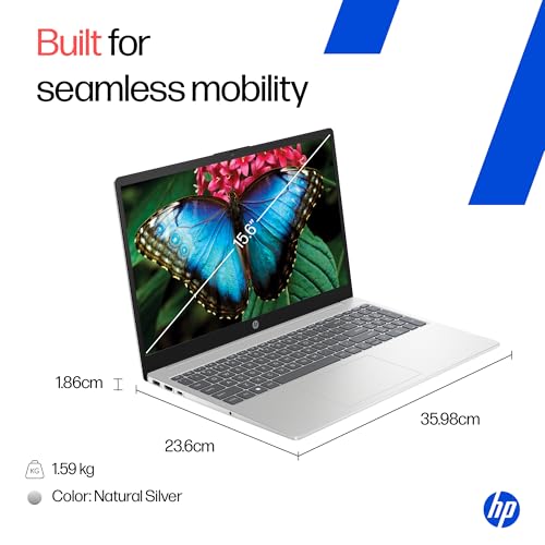 HP 15, AMD Ryzen 3 7320U (8GB LPDDR5, 512GB SSD) FHD, Anti-Glare, Micro-Edge, 15.6''/39.6cm, Win11, M365 Basic(1yr)* Office24, Silver, 1.59kg, fc0500AU, FHD Camera w/Privacy Shutter Laptop