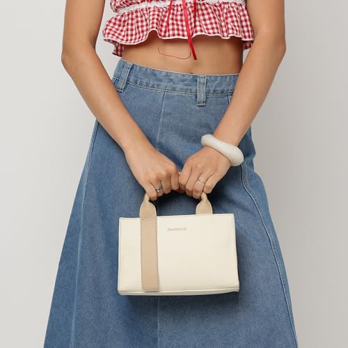 Fastrack Chic Beige Satchel Bag | Faux Leather Structured Handbag with Zip Closure | Roomy Compartment with Organizer Pockets | Dual Carry Satchel with Top Handles & Detachable Strap