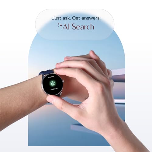 Noise Twist 2 Smart Watch with 1.43” AMOLED Screen, AI Search & Voice Assistant, Bluetooth Calling, Stainless Steel Back, 7-Day Battery, 100+ Watch Faces, Health Suite, IP68 (Space Blue)