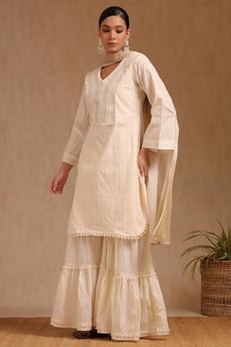 Soch Women's Cotton Salwar Suit (EWS5CD21994_Off White