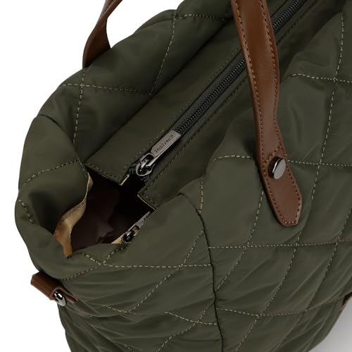 Fastrack Gridline Tote | Nylon Women’s Tote Bag | Diamond-Quilted Design with Dual Carry Options & Multiple Compartments
