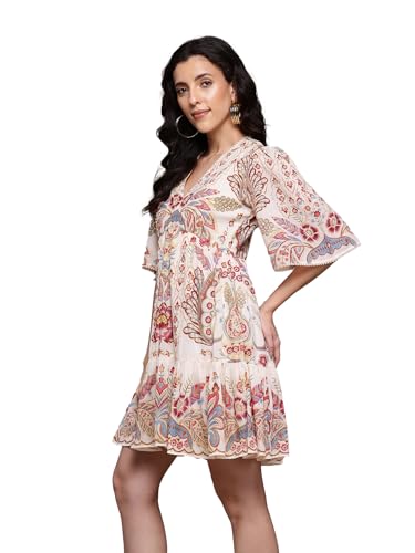 Label RITU KUMAR Ecru Alba Short Dress