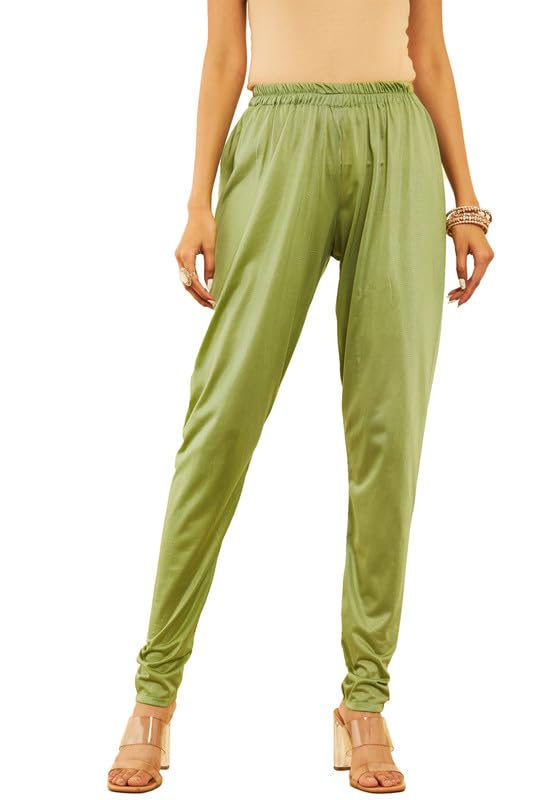 Soch Womens Green Organza Woven Design Ethnic Gown with Mirrors