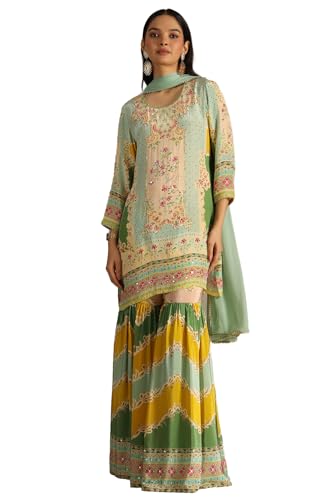 Soch Women's Crepe Salwar Suit Set (OWA5CD22212_Powder Blue