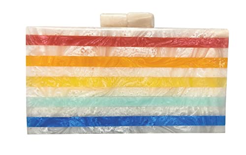 DUCHESS Women Multi Resin Marble Clutch, 19 x 11cm
