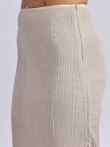 Calvin Klein Jeans Slim Fit Beige Pencil Skirt