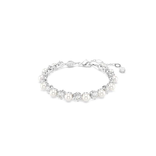 [Official] [Swarovski] Matrix Tennis Bracelet, Crystal Pearl, Round Cut, White, Rhodium Plating, ワンサイズ, Crystal, No Gemstone