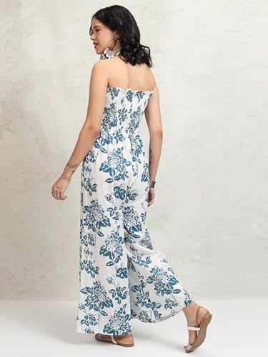 Vishudh Women SHOULDER STRAP Regular Fit Sleeveless VPJS000003 WHITE/TEAL BLUE 2XL