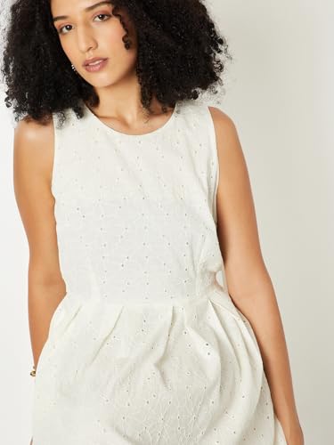 Max Women Schiffili A-line Dress (White_XS)