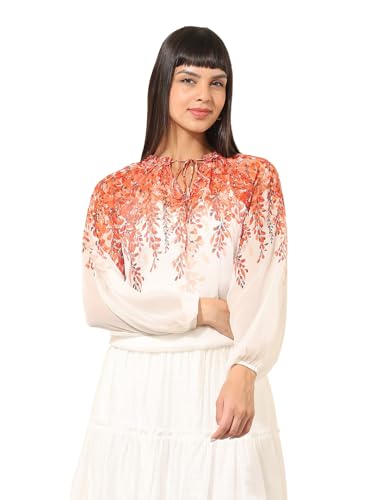 U.S. POLO ASSN. Floral Printed Top (UWSS25TOP238_Orange_M)