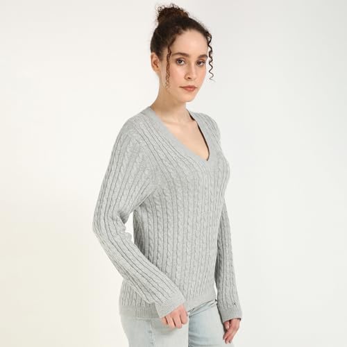 Tommy Hilfiger Womens Grey Color Sweater (M)