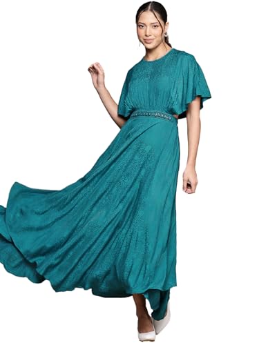 Green Shell Maxi Dress with Bustier