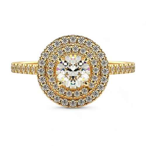 VALANOVA Hallmarked 18K Gold & Certified Lab Grown Diamond 0.90cts | Ring For Women's/Girls | Stylish & Elegant | VGR0467R | Ring Size: 14