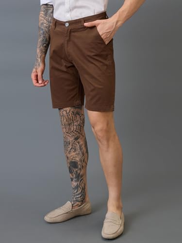 Giordano Men Brown Cotton Slim Fit Mid-Rise Cargo Shorts