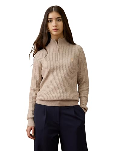 U.S. POLO ASSN. Cable Knit Regular Fit Sweater (UWAW25SWE160_White_XL)