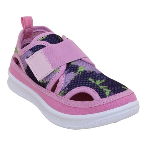 Hopscotch Girls Mesh Printed Round Toe Sneakers in Pink Color,UK:12
