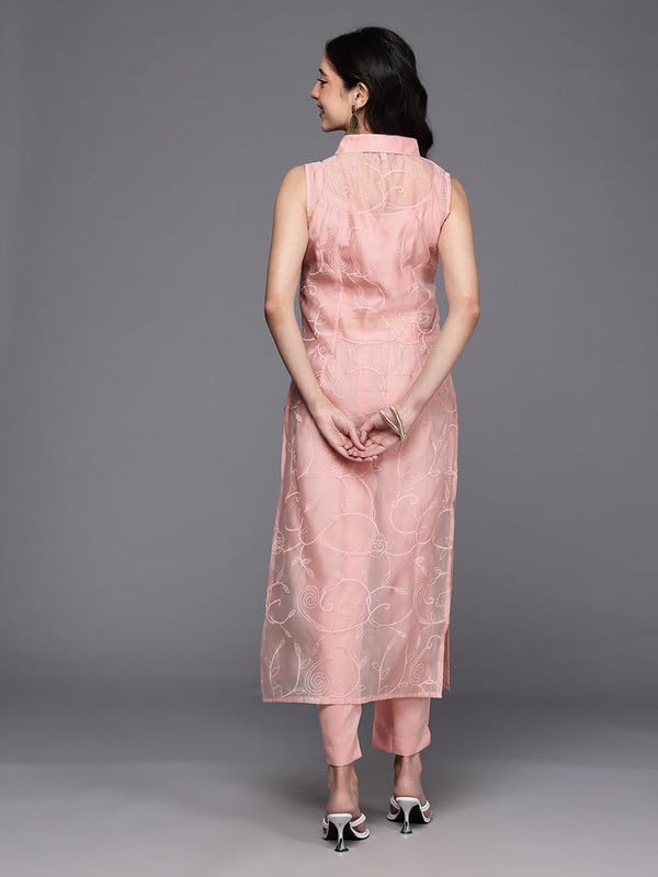 Ahalyaa Women's Polyester Kurta Set (AHKUPNTP-COMBO-1119_Pink