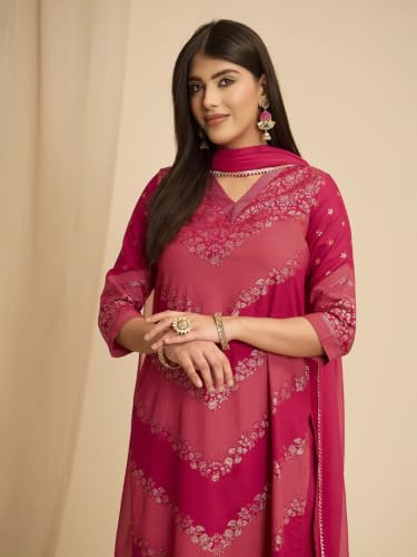 Rangriti Rayon Printed Straight Festive Kurta With Salwar And Dupatta