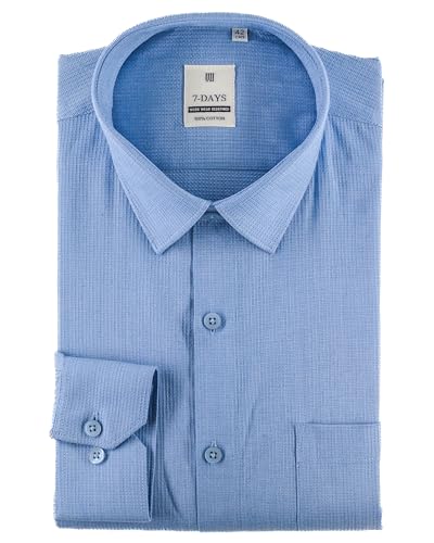 Plain formal shirts for man office wear, Premium mens shirts branded stylish new, regular fit shirt for men full sleeve, light sky blue shirt for man cotton, Size 40 L Official Solid Best Gents Self