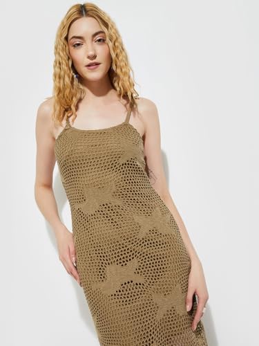 Max Women's Cotton Blend A-Line Midi Dress (SICILY07_Brown