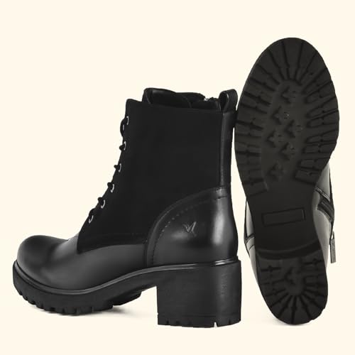 YOHO Slays Model 006 Boots for women | Crafted from premium synthetic and suede PU | luxurious look | Stylish Casual Shoes|Comfortable Fit | Classic Black - UK 7