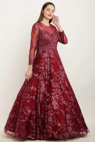 Arshad Couture Shimmering Maroon Gown