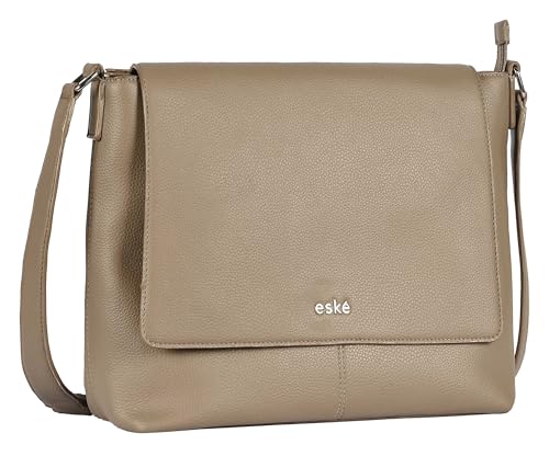 eske Maik Vegan Leather Shoulder Bag for Women | Adjustable 58 cm Strap | Magnetic Snap Closure | Two Slip Pockets | Lightweight & Stylish Daily Crossbody Purse | Compact & Versatile Sling Bag (Stone)