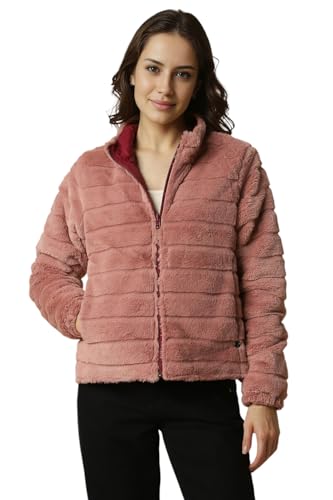 Women Red Solid Casual Jacket
