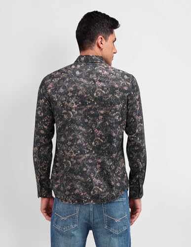 U.S. POLO ASSN. DENIM CO. Slim Fit Satin Shirt (UDSHT1355_Olive_44)