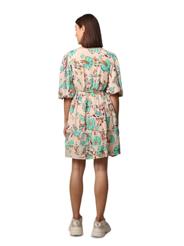 ONLY Women Floral Casual Beige Fit and Flare Dress