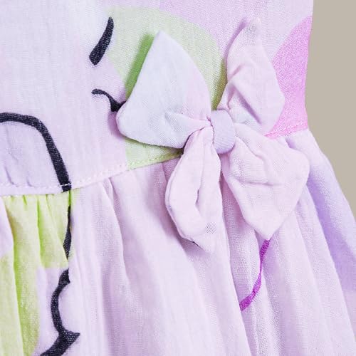 Hopscotch Girls Pink Sleeveless Abstract Casual Dress for Ages (6-7 Years)