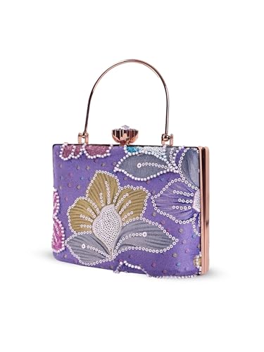 THE TAN CLAN Riveria Multicolor Casket Clutch | Box-Style Colorful Evening Bag for Women | Party Clutch Purse
