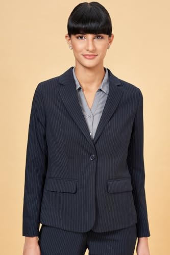Annabelle by Pantaloons Women's Blazer (110149139002_Black Iris