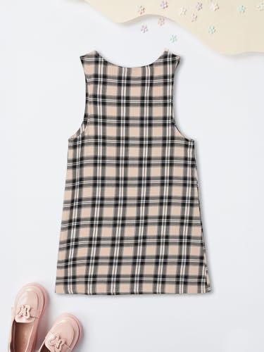 Max Girls Checked Dungaree Dress with Top (Black_2-3 Y)