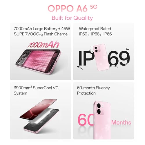 OPPO A6 5G Smartphone 6GB+256GB White