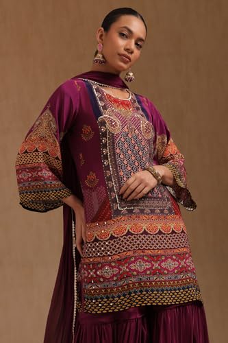 Soch Women's Crepe Kurta Suit Set (OWA5CD22211_Purple