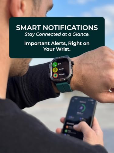 inear INWATCH+ 2.01 Smartwatch | Bluetooth Calling with Wireless Charging | 100 Hrs Battery | IPX4 Water Resistant | Fitness Tracker | Heart Rate & Sleep Monitor | Android & iOS Compatible | Green