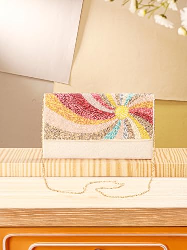 BAGUZZI RAINBOW Clutch Bag | Stylish & Trendy Multicolor Handbag for Women | Elegant Party & Casual Purse | Compact & Lightweight | Perfect for Weddings, Evening Outings & Gifts